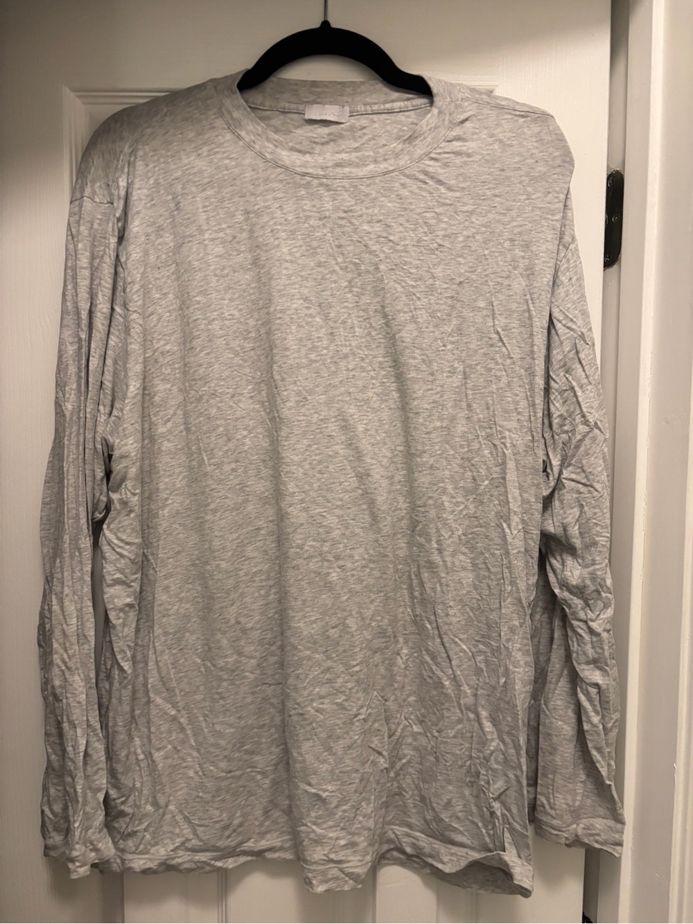 Skims Long-Sleeve Crewneck Shirt - Light Gray